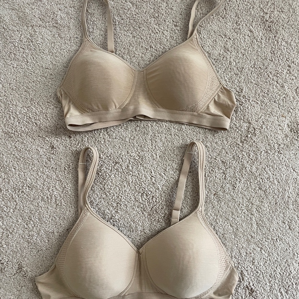 Hanes Nude Beige Wireless Everyday Bras - Pair